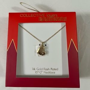Brand new 14k Gold flash plated heart necklace